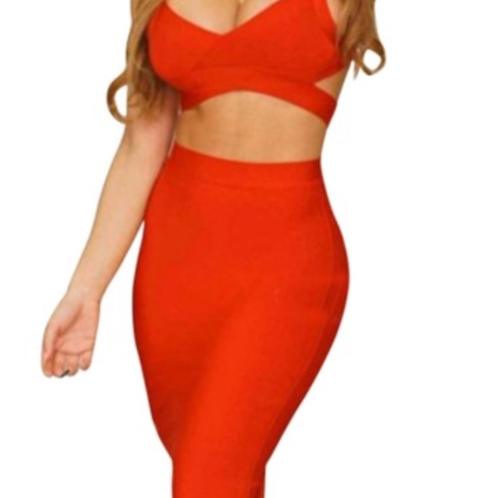 Showroom Glam Two piece set in red
